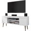 Bradley 62.99 TV Stand White With 2 Media Shelves And 2 Storage Shelves In White With Solid Wood Legs