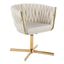 Braided Renee Swivel Accent Chair In Gold and White
