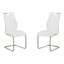 Bravo Contemporary Dining Chair Set of 2 In White Faux Leather and Brushed Stainless Steel Finish