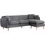 Brayden Light Gray Fabric Sectional Sofa Chaise