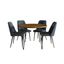 Brennan 5-Piece 42 Inch Round Dining Set with Faux Leather Chairs In Blueberry