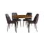 Brennan 5-Piece 42 Inch Round Dining Set with Faux Leather Chairs In Dark Brown