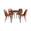 Brennan 5-Piece 42 Inch Round Dining Set with Faux Leather Chairs In Light Brown