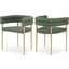 Brielle Fabric Dining Chair Set of 2 In Green
