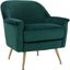 Brienne Emerald and Brass Mid Century Arm Chair