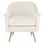 Brienne Ivory and Brass Mid Century Arm Chair