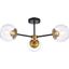 Briggs 26 Inch Flush Mount In Black And Brass With Clear Shade