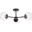 Briggs 26 Inch Flush Mount In Black With Clear Shade