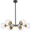 Briggs 30 Inch Pendant In Black And Brass With Clear Shade