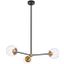 Briggs 32 Inch Pendant In Black And Brass With Clear Shade