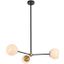 Briggs 32 Inch Pendant In Black And Brass With White Shade
