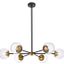 Briggs 36 Inch Pendant In Black And Brass With Clear Shade