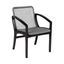Brighton Outdoor Patio Dining Chair In Dark Eucalyptus Wood and Gray Rope