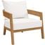 Brisbane Teak Wood Outdoor Patio Armchair In Natural White