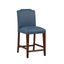Bristol Stationary Faux Leather Counter Stool In Blue