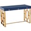 Brooks 3 Drawer Wood And Stainless Steel Frame Writing Desk In Blue And Gold