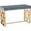 Brooks 3 Drawer Wood And Stainless Steel Frame Writing Desk In Gray And Gold