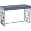 Brooks 3 Drawer Wood And Stainless Steel Frame Writing Desk In Gray And Silver