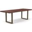 Brooks 40 Inch x 79 Inch U Base Dining Table In Americano Top And Brass Base