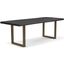 Brooks 40 Inch x 79 Inch U Base Dining Table In Ebonized Top And Brass Base