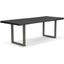 Brooks 40 Inch x 79 Inch U Base Dining Table In Ebonized Top And Pewter Base