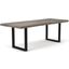 Brooks 40 Inch x 79 Inch U Base Dining Table In Sandblasted Grey Top And Black Base