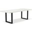 Brooks 40 Inch x 79 Inch U Base Dining Table In White Wash Top And Black Base