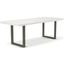 Brooks 40 Inch x 79 Inch U Base Dining Table In White Wash Top And Pewter Base
