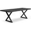 Brooks 40 Inch x 79 Inch x Base Dining Table In Ebonized Top And Black Base