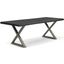 Brooks 40 Inch x 79 Inch x Base Dining Table In Ebonized Top And Pewter Base