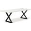 Brooks 40 Inch x 79 Inch x Base Dining Table In White Wash Top And Black Base