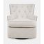 Bryson Upholstered Swivel Chair with Nailhead Trim In Oat