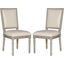 Buchanan Light Beige and Rustic Grey French Brasserie Linen Rect Side Chair Set of 2