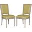 Buchanan Spring Green and Rustic Grey French Brasserie Linen Rect Side Chair Set of 2