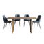 Burke 5-Piece 76 Inch Solid Wood Dining Set with Faux Leather Chairs In Blueberry