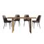 Burke 5-Piece 76 Inch Solid Wood Dining Set with Faux Leather Chairs In Dark Brown