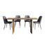 Burke 5-Piece 76 Inch Solid Wood Dining Set with Faux Leather Chairs In Grey