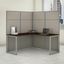 Bush Business Furniture Easy Office 60W L Shaped Cubicle Desk Workstation with 66H Panels in Mocha Cherry