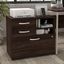 Bush Business Furniture Hybrid Office Storage Cabinet with Drawers and Shelves in Black Walnut