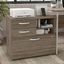 Bush Business Furniture Hybrid Office Storage Cabinet with Drawers and Shelves in Modern Hickory
