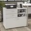 Bush Business Furniture Hybrid Office Storage Cabinet with Drawers and Shelves in White