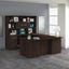 Bush Business Furniture Office 500 72W U Shaped Executive Desk with Drawers and Hutch in Black Walnut
