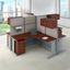 Bush Business Furniture Office in An Hour 4 Person L Shaped Cubicle Workstations in Hansen Cherry