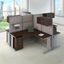 Bush Business Furniture Office in An Hour 4 Person L Shaped Cubicle Workstations in Mocha Cherry