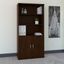 Bush Business Furniture Series C 36W 5 Shelf Bookcase with Doors in Mocha Cherry