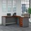 Bush Business Furniture Series C 60W L Shaped Desk with 3 Drawer Mobile File Cabinet in Hansen Cherry
