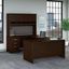 Bush Business Furniture Series C 60W U Shaped Desk with Hutch and Mobile File Cabinet in Mocha Cherry