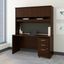 Bush Business Furniture Series C 60W x 24D Office Desk with Hutch and Mobile File Cabinet in Mocha Cherry