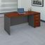 Bush Business Furniture Series C 72W x 36D Bow Front Desk with Mobile File Cabinet in Hansen Cherry