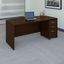 Bush Business Furniture Series C 72W x 36D Bow Front Desk with Mobile File Cabinet in Mocha Cherry